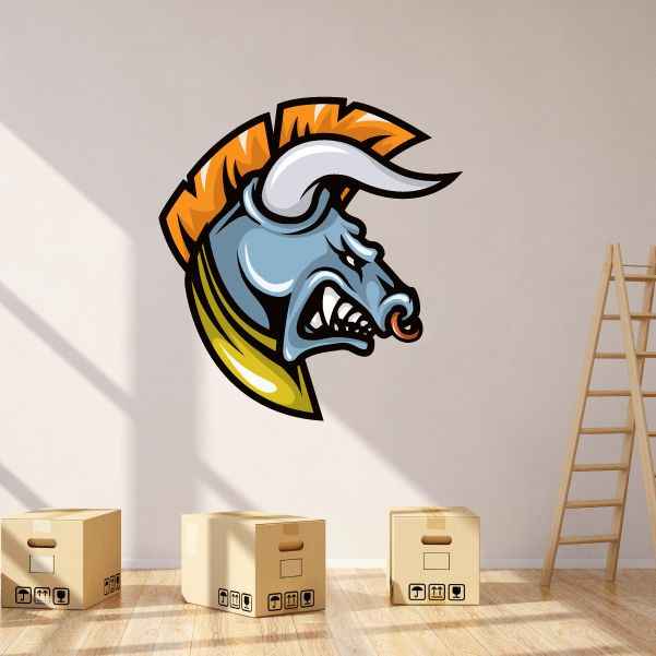 Image of Bull Mascot Wall Decal - Vinyl Car Sticker - Uscolor002