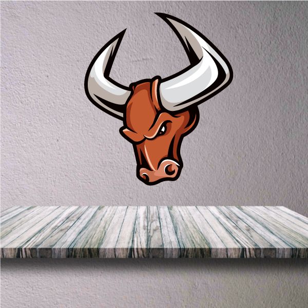 Image of Bull Mascot Wall Decal - Vinyl Car Sticker - Uscolor010