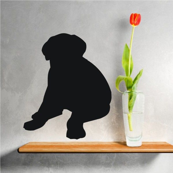 Bull mastiff puppy decal silhouette in black