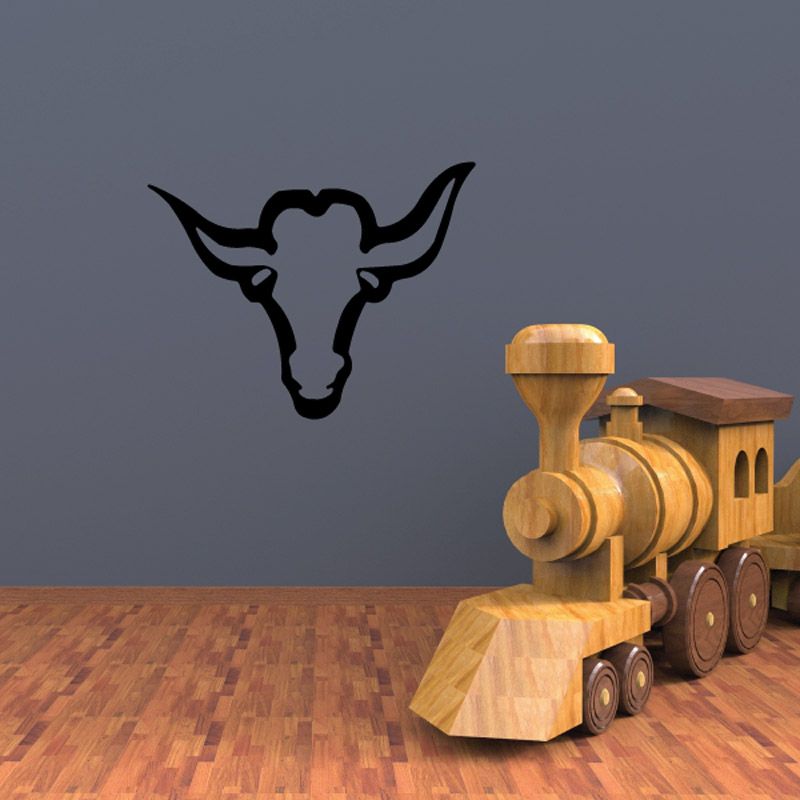 Image of Bull Skull Outline Decal