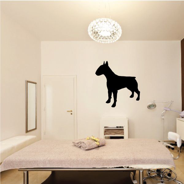 Black Bull Terrier silhouette wall decal