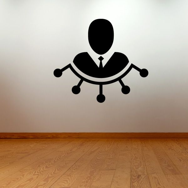 Image of Bullet Point Silhouette Business Icon Wall Decal - Vinyl Decal - Car Decal - Id003