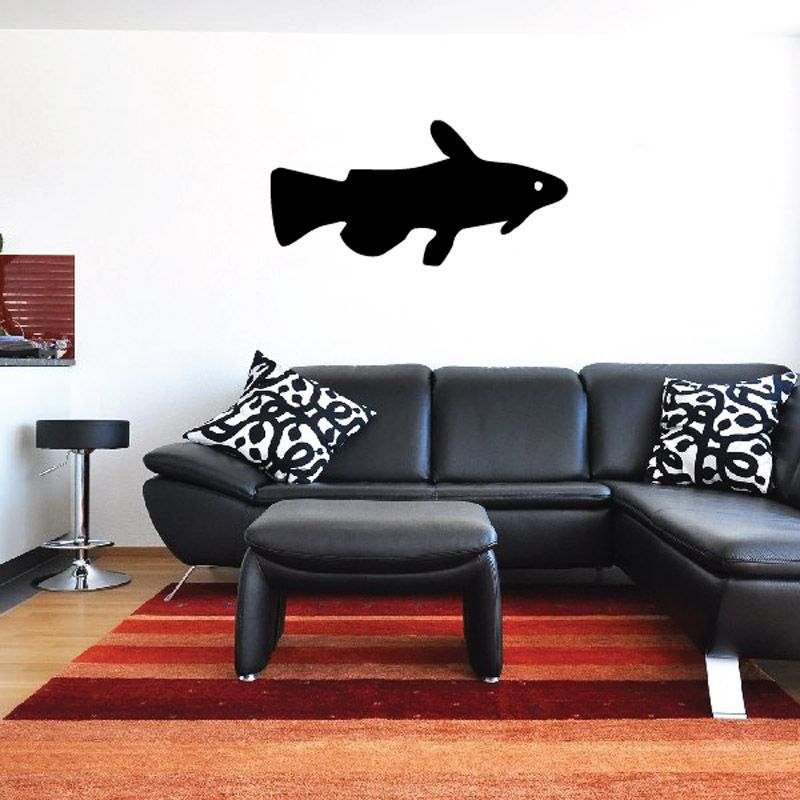 Black fish silhouette wall decal