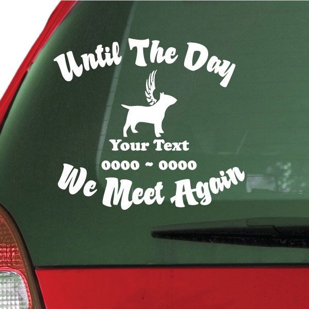 Image of Bullnose Terrier with wings Custom In Loving Memory Decal