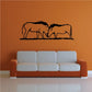 Boar decal sticker with black line art of two boars touching heads
