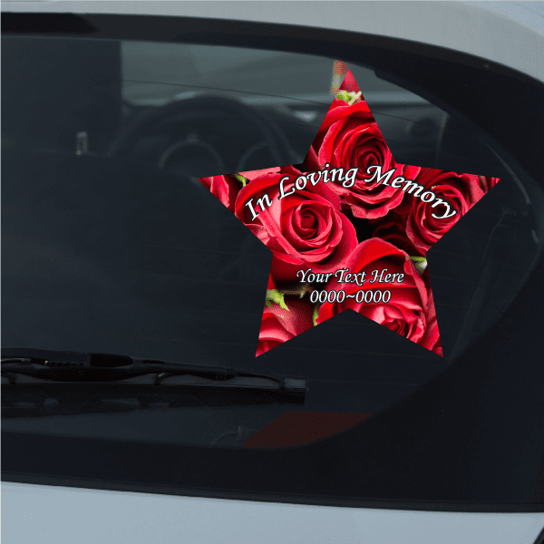 Image of Bunch of Roses In Loving Memory Custom Sticker