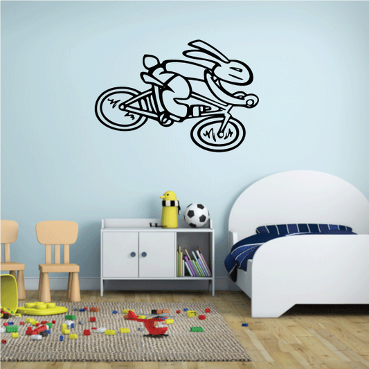 Image of Bunny Cartoon Bicycle Decal