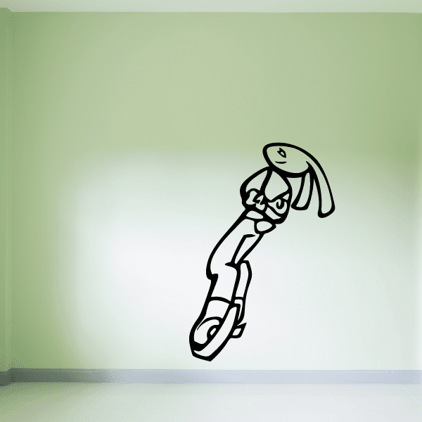 Image of Bunny Figure Skating Wall Decal - Vinyl Decal - Car Decal - CDS0002