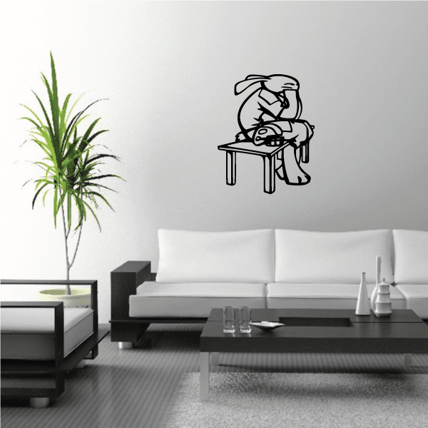 Image of Bunny Football Wall Decal - Vinyl Decal - Car Decal - CDS004