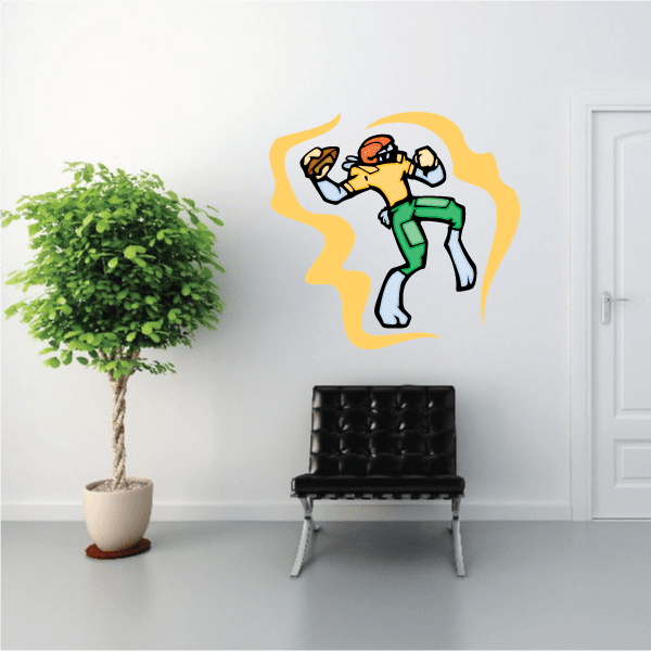 Image of Bunny Football Wall Decal - Vinyl Sticker - Car Sticker - Die Cut Sticker - CDSCOLOR080