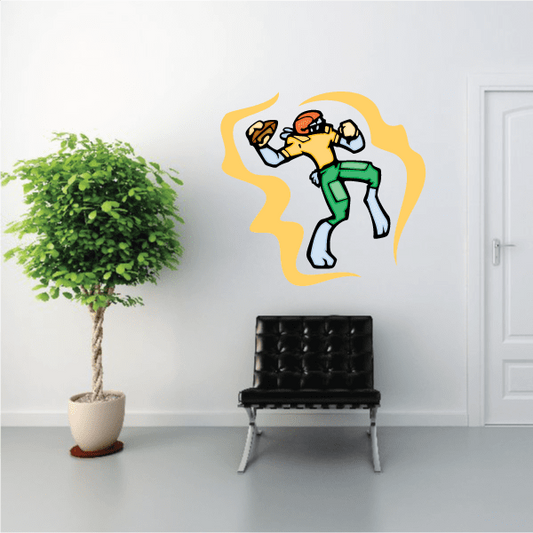 Image of Bunny Football Wall Decal - Vinyl Sticker - Car Sticker - Die Cut Sticker - CDSCOLOR080
