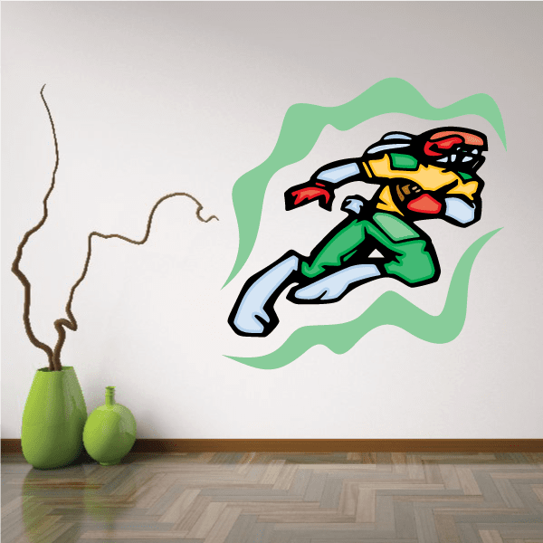 Image of Bunny Football Wall Decal - Vinyl Sticker - Car Sticker - Die Cut Sticker - CDSCOLOR081