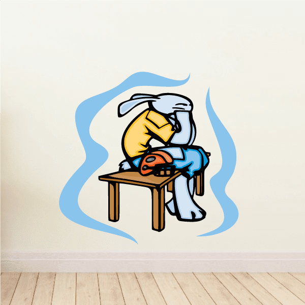 Image of Bunny Football Wall Decal - Vinyl Sticker - Car Sticker - Die Cut Sticker - CDSCOLOR082