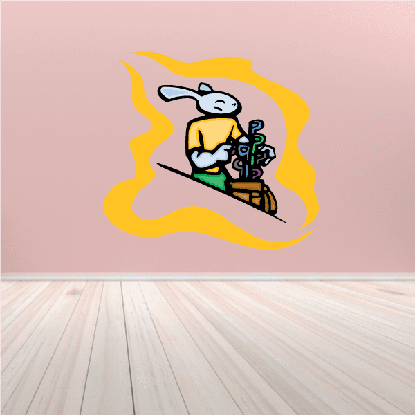 Image of Bunny Golf Wall Decal - Vinyl Sticker - Car Sticker - Die Cut Sticker - CDSCOLOR003
