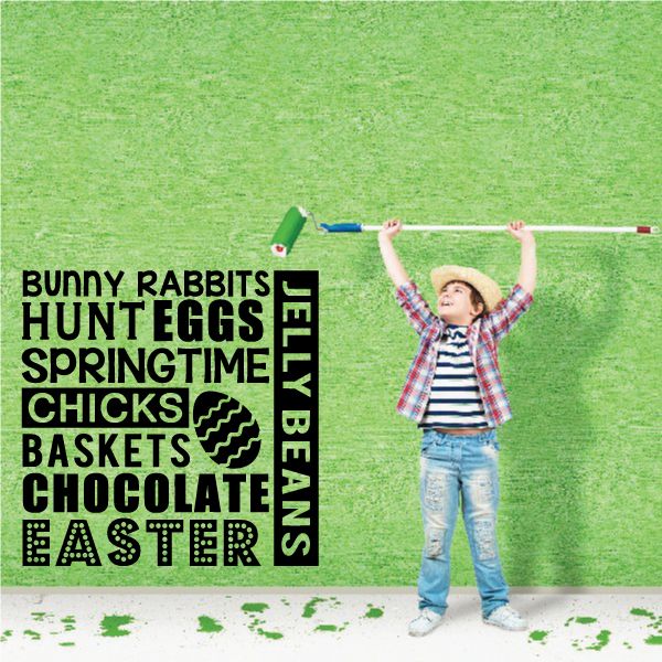 Image of Bunny Rabbits Easter Quote Decal