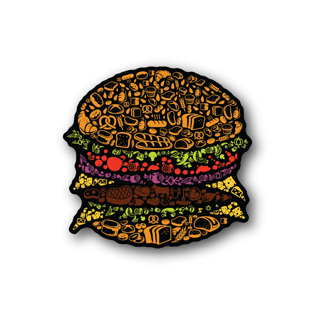 Image of Burger Collage Sticker