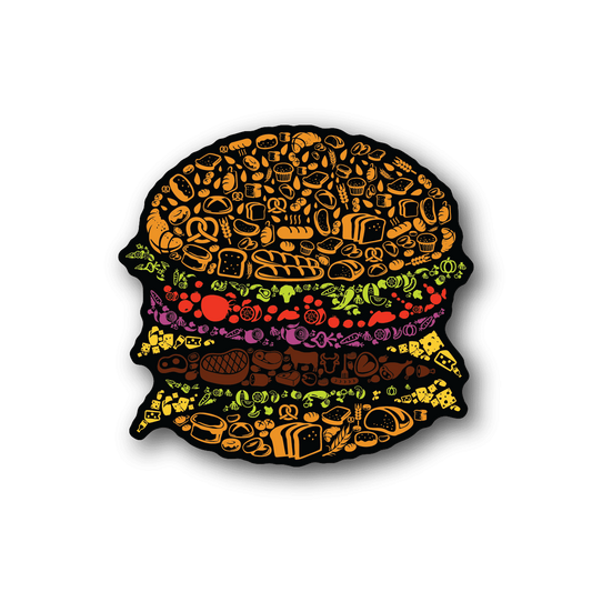 Image of Burger Collage Sticker