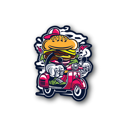 Image of Burger Scooter Sticker