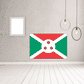 Burundi flag sticker, rectangular design with red, white, green stripes and three stars