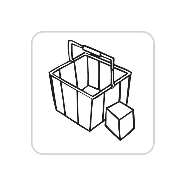Business icon vinyl wall decal with outlined building and cube blocks in black