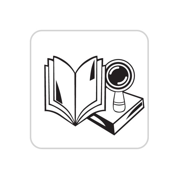 Open book and magnifying glass business wall decal vinyl