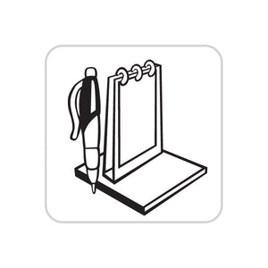 Business icon wall decal with black line drawing of a person and open box