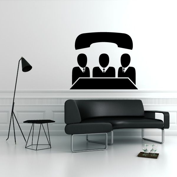 Image of Business Men with Phone Icon Business Icon Wall Decal - Vinyl Decal - Car Decal - Id011