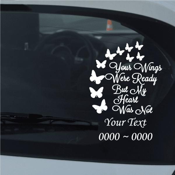 Image of Butterfly Flight Custom In Loving Memory Decal