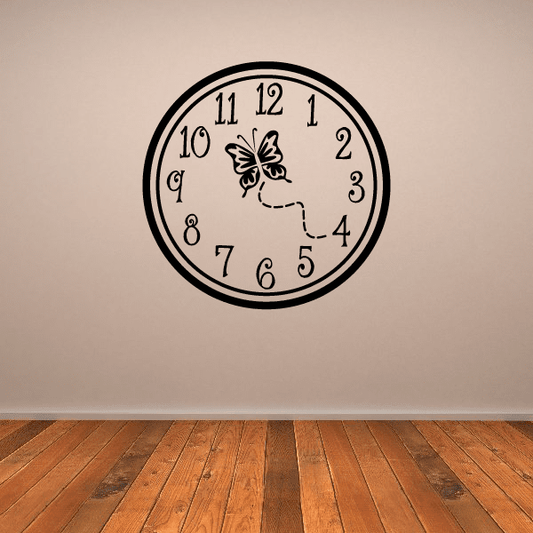 Image of Butterfly Clock Face Wall Decal 