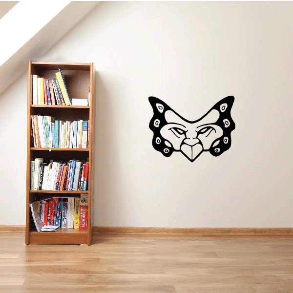 Butterfly masquerade mask decal, black and white butterfly mask illustration