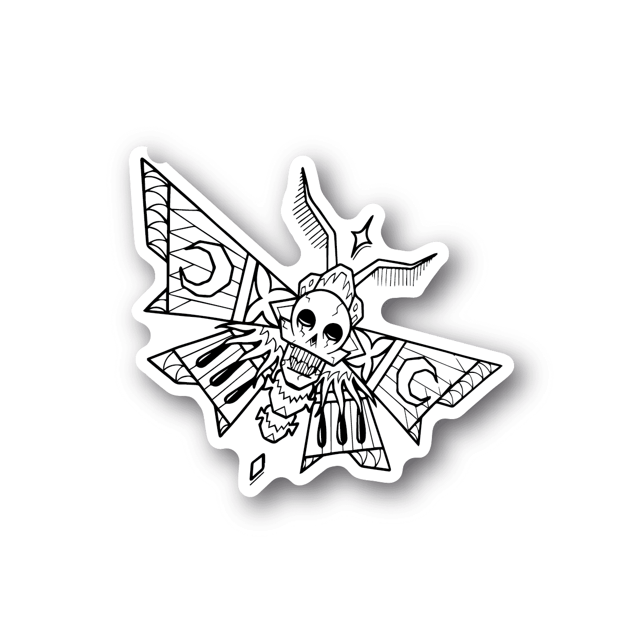 Image of Butterfly Skull Sticker