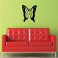 Black butterfly wall decal with symmetrical wings, vinyl sticker