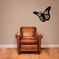 Black butterfly vinyl wall decal with wings spread