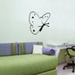 Butterfly wall vinyl decal, black outline with dotted spots and a small bow