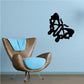 Butterfly vinyl wall decal with black fluttering design
