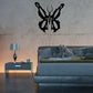 Black butterfly vinyl wall decal with symmetrical wing design
