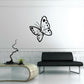 Butterfly wall decal vinyl sticker with black outline and white wings