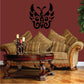 Black ornate butterfly wall decal with symmetrical filigree wings, vinyl sticker