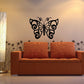 Butterfly wall decal, black vinyl with ornate wing swirls
