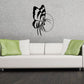 Black butterfly wall decal with circular wing pattern