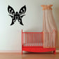 Black butterfly vinyl wall decal with ornate wing design