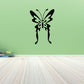 Black butterfly wall decal with delicate wing details