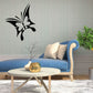Butterfly wall decal vinyl in black with branch silhouette