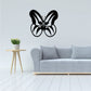 Butterfly wall decal, black vinyl butterfly with symmetrical wings and body.