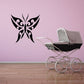 Black butterfly vinyl wall decal with ornate tribal-style wings