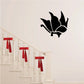 Black butterfly vinyl wall decal with spread wings