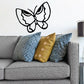 Black butterfly wall decal with thin line artwork