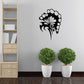 Black vinyl butterfly wall decal with floral eye and curved wing body