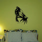 Black butterfly vinyl wall decal with yellow dot pattern