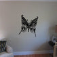 Butterfly wall decal vinyl sticker, black decorative wing design with dots and antennae